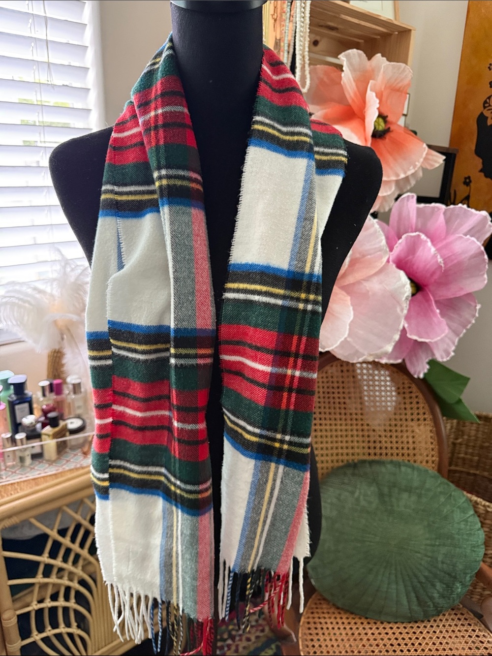Vintage Nordstrom Holiday Plaid Cashmink Preppy Heritage Scarf